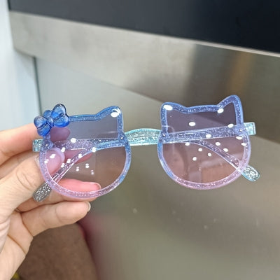 Children's glasses girls cute cat ears sunglasses princess baby sunshade sunglasses UV protection summer photo