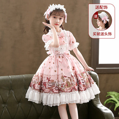 Girls dress summer dress 2022 new fashionable western style Lolita princess dress children's skirt summer children's clothing women