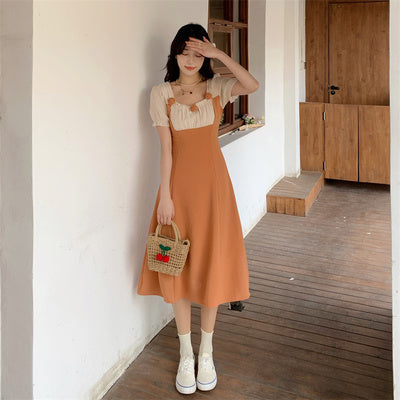 Large size French retro palace style dress female summer fat mm super fairy forest first love dress tea break gentle long skirt