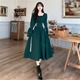 Large size fat mm French retro square collar long skirt women's spring high-end