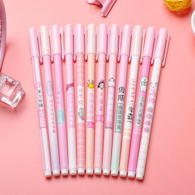 Korean version of the neutral pen Xueba cute creative simple water pen 0.5 black pen girl heart learning stationery net red