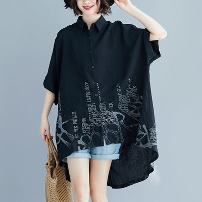 Extra large size women's clothing 240 jin shirt women's fat mm all-match Western style loose age-reducing mid-length shirt skirt