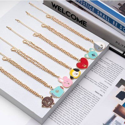 Bulletproof Youth League cartoon bracelet creative small gift cute pendant student couple jewelry pendant bracelet spot