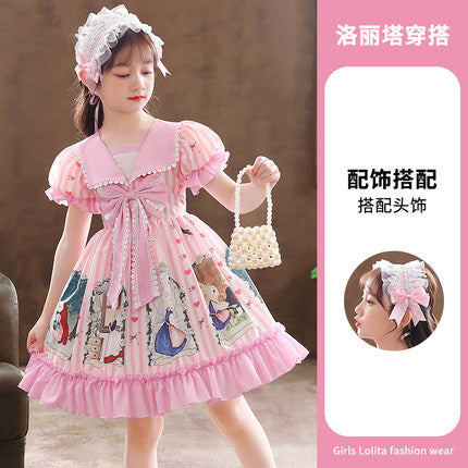 Lolita princess dress girls summer dress middle school student Lolita dress little girl lolita children's skirt