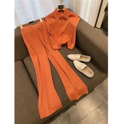 2022 new style, salty and sweet, deep-fried street age-reducing sports and leisure fashion wide-leg pants two-piece suit women's summer dress