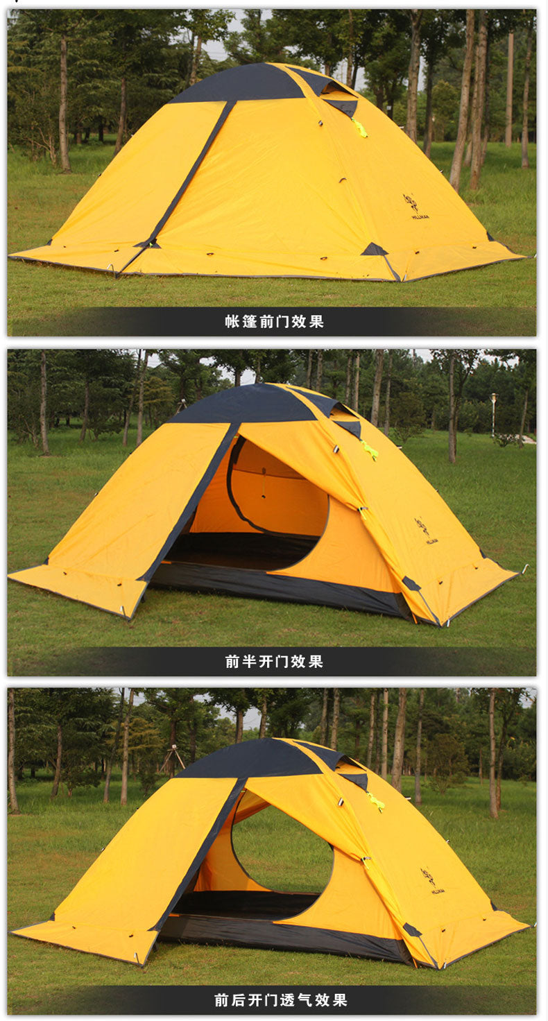 Hillman journey 2P double tent aluminum pole snow skirt Sichuan-Tibet camping anti-rainstorm outdoor four seasons hiking tent