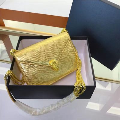 Bag women 2022 new summer chain bag all-match Western style golden snake head bag shoulder underarm net red small square bag