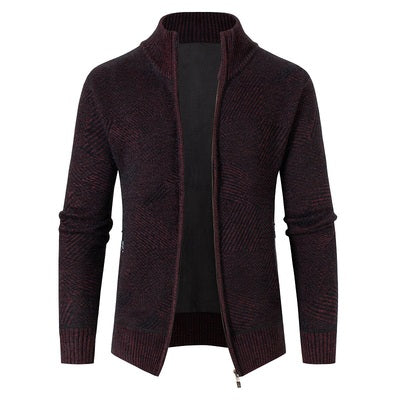 Marvel Venom European and American stand-up collar sweater men's 2022 winter motorcycle rider slim long-sleeved fleece cardigan line clothing trend