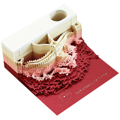 Three-dimensional paper carving sticky note Great Wall Tokyo Tower sticky note paper ancient style creative vibrato net red ins birthday gift