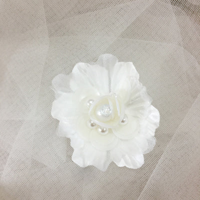 Multi-color three-dimensional sequins beaded handmade lace flower flower piece wedding dress headdress DIY accessories 5 cm