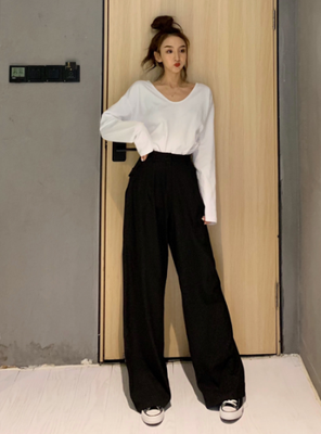 2019 autumn new Korean version of fashion solid