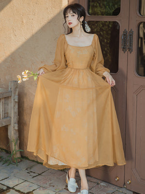 Spring and summer French romantic design high-end chiffon waist retro super fairy dress high waist long gauze skirt gentle