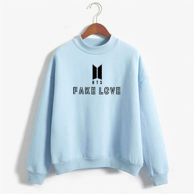 FAKElove Bulletproof Youth League autumn and winter Korean version loose fleece sweatshirt BTS mid-neck round neck sweater