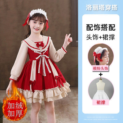 Children's skirt Lolita college style lolita Lolita princess skirt girls dress spring and autumn long sleeves