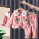 Baby Pajamas Autumn and Winter Flannel Suit Girls Warm Coral Fleece Children Korean Girls Homewear Winter Girls