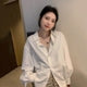 White shirt women's chiffon design sense niche temperament on