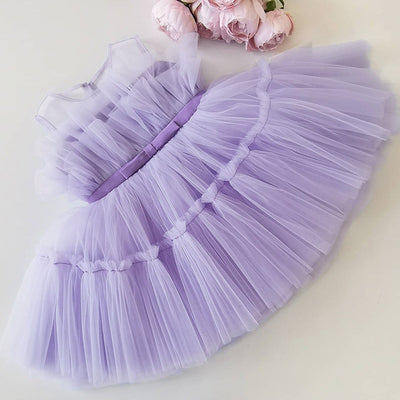 Princess Party Dress for Girl Elegant Wedding Gown Flower Tu