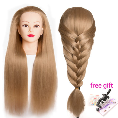 Wig head model school plate hair braided hair beauty haircut model head makeup modeling practice hand hair salon props long hair head model