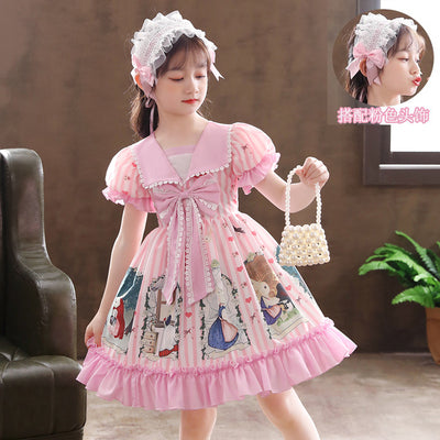 Children's Disney Lolita Princess Dress Girls Summer Dress Lolita Dress Net Red Lolita Short Sleeve Skirt