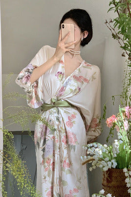 Copy of French high-end royal sister style dress women's summer new slightly fat waist temperament pure desire sexy slim skirt