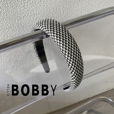 BOBBY South Korea imported retro high-quality embroidery F letter sponge headband high skull top headband hairpin headdress