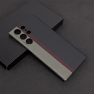 Suitable for Samsung S23Ultra mobile phone case 600D fine grain S23Ultra Kevlar S23 aramid fiber carbon fiber protective case drop-proof ultra-thin and light hard shell