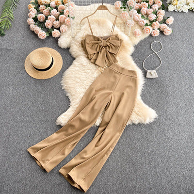 Celebrity-style temperament suits women's summer new suspender tops