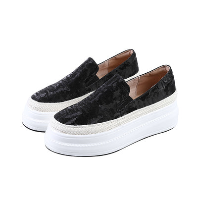 European station 2022 spring and autumn new women's shoes leather thick-soled single shoes women's sponge cake all-match casual slip-on loafers