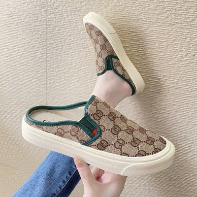 Fashionable outer wear Baotou half slippers female one pedal