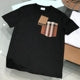 2023ss European trendy brand plaid mouth round neck short-sleeved T-shirt young men and women