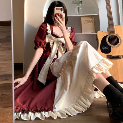 Large size fat mm Japanese college style dress female summer new sweet butterfly Lolita luolita princess dress
