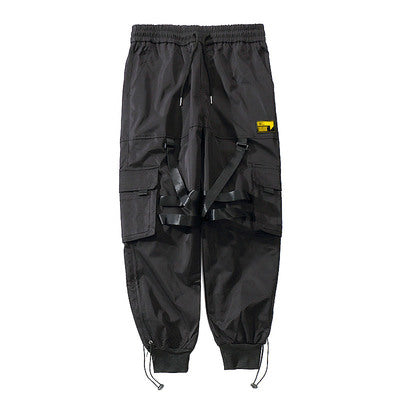 AOGZ national tide functional wind paratrooper pants men's spring and autumn loose hip-hop pants tide brand ins beam foot overalls tide