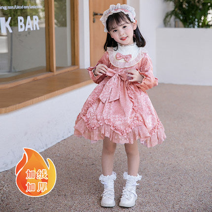 Girls Lolita skirt spring and autumn 2023 new small and medium-sized children's autumn and winter dress Lolita princess baby skirt