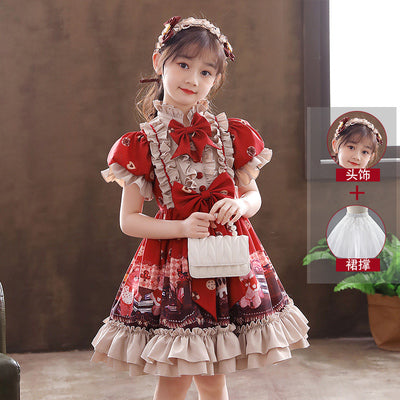 Girls summer dress 2022 new middle and big children's fashion lolita skirt female treasure foreign style lolita princess skirt