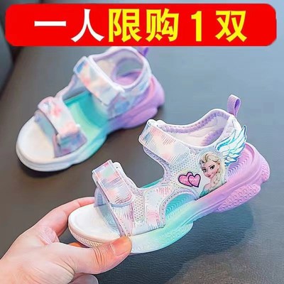 Baby girl sandals 2022 new fashion medium and large princess shoes children's summer shoes little girl Aisha ice and snow