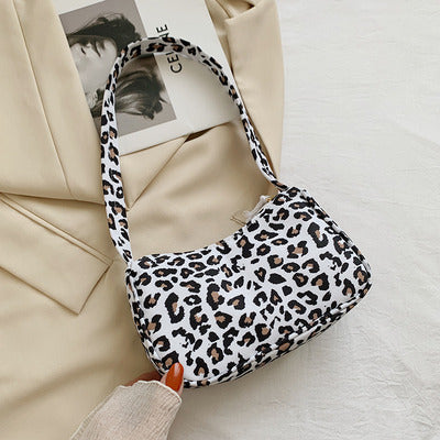 French underarm bag canvas 2022 new niche design retro fashion zebra print black bag hand-held underarm bag