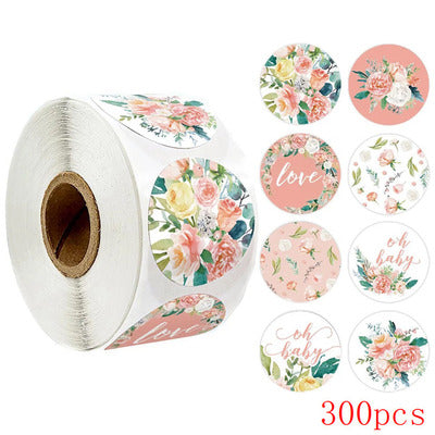 50-500pcs 8 styles Thank You Sticker for Seal Labels Round