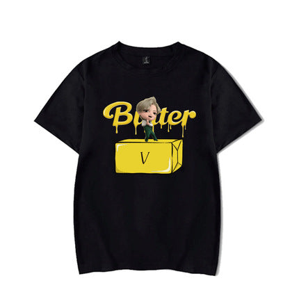 BTS member KPOP bulletproof youth group Butter butter album Tian Zhengguo jin loose short-sleeved cotton T female