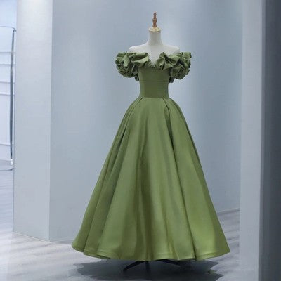 French Evening Dress 2022 New Green At Away Princess Elegant One-shoulder Birthday Party Engagement Dress