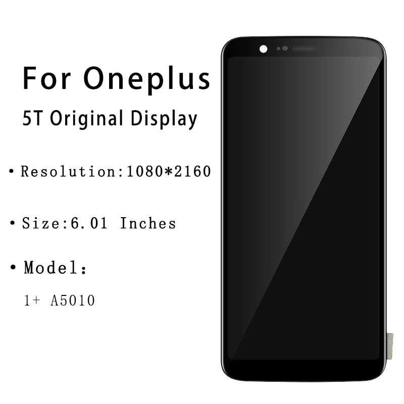Original AMOLED 6.01" For Oneplus 5T LCD Display Touch Screen For 1+5T A5010 LCD Display Module Assembly Replacement Display