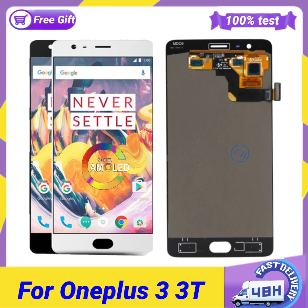 Original AMOLED Display For Oneplus 3 3T 5 5T 6 6T 7 7T 7pro 7T pro 8pro 9R 10Pro LCD Display Touch Screen LCD Panel Replacement