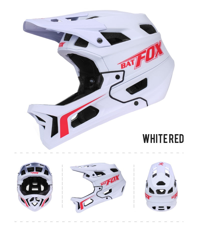 BATFOX Full Helmet Downhill Off-Road Integrated Anti-Fall Protection Head Shading Brim capacete ciclismo specialized