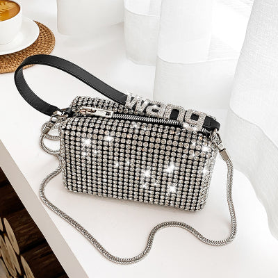 aw rhinestone bag 2021 summer new trend full diamond diamond underarm bag shoulder messenger female bag small handbag