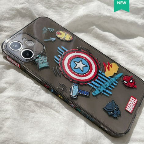 European and American shield tide cartoons are suitable for iPhone13/12/11/pro/max mobile phone shell anti-drop xr/x/xs creative personality Apple 13 protective cover 8Plus silicone 7p all-inclusive side men and women