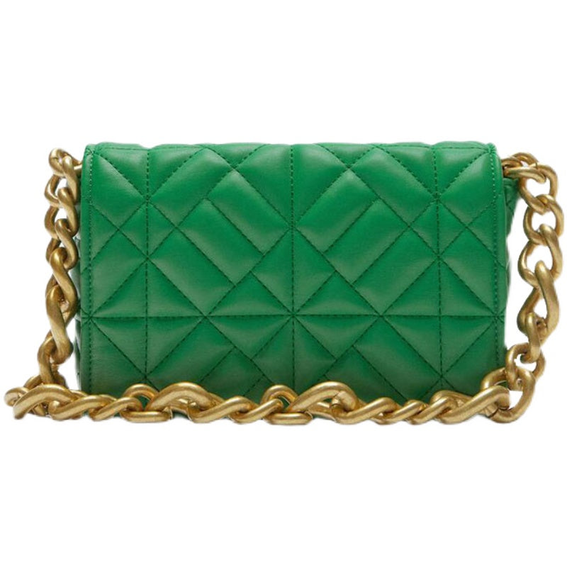 TRF ZARA handbags 2021 new green all-match chain bag rhombus underarm bag shoulder fashionable small bag