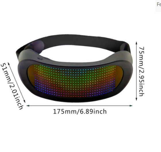 New Led Dynamic Glasses Bluetooth Luminous Glasses Futuristic Electronic Visor Light Up Glasses Birthday Party Cheer Props