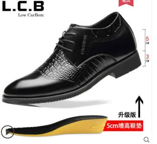 2021 Spring and Autumn New Height Increase Shoes Men's 8cm6cm British Work Interview Men's Shoes Increase Business Formal Leather Shoes