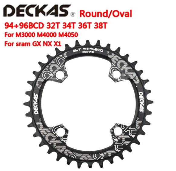 DECKAS 94+96 BCD bicycle chainwheel Round/Oval 32T 34T 36T 38T MTB bike Chainring Mountain Crown for M4000 M4050 GX NX X1 Crank