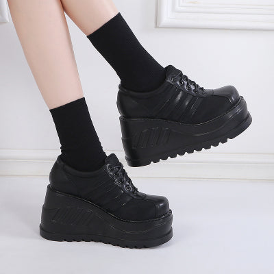 2021 new black striped Harajuku punk platform high-top platform shoes JK women's shoes high-top shoes high-top women