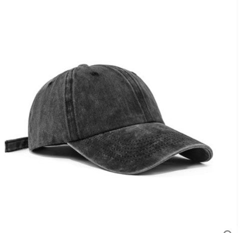 Washed cowboy distressed baseball cap female summer Korean soft top breathable